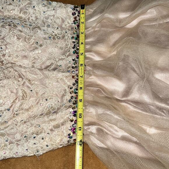 Elizabeth K Evening Dress Champagne color stunning gorgeous size XS - Picture 7 of 13